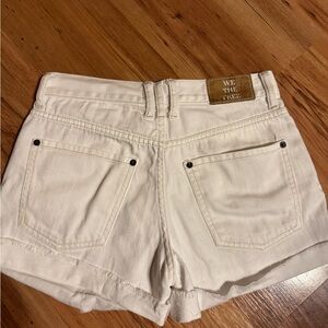 We The Free Off-White Denim Shorts with Back Pockets